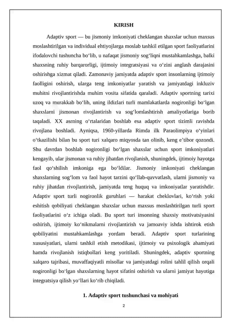 Adaptiv sport turlari 2