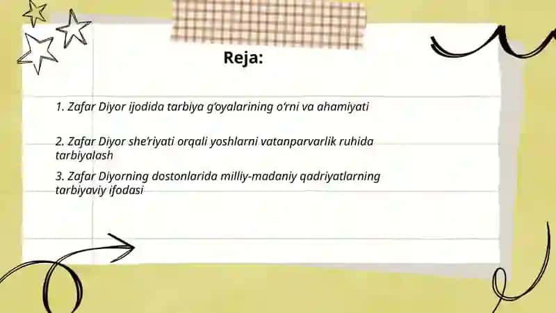Zafar Diyor ijodi, she'riyati, dostonlari 2