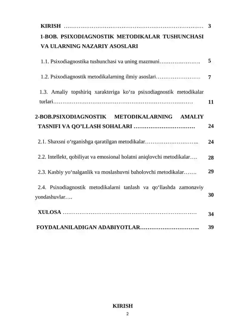 PSIXODIAGNOSTIK METODIKALAR KLASSIFIKATSIYASI 2