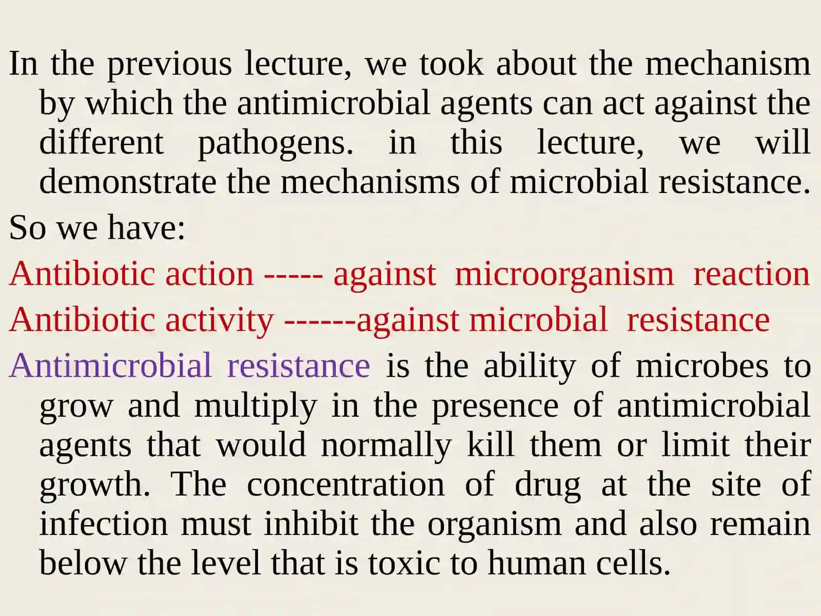 3rd lecture in AntibioticsThe Antimicrobial Resistance Mechanisms 2