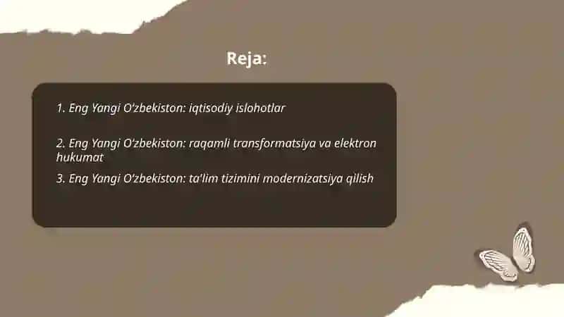 Eng Yangi Oʻzbekiston: iqtisodiy islohotlar 2