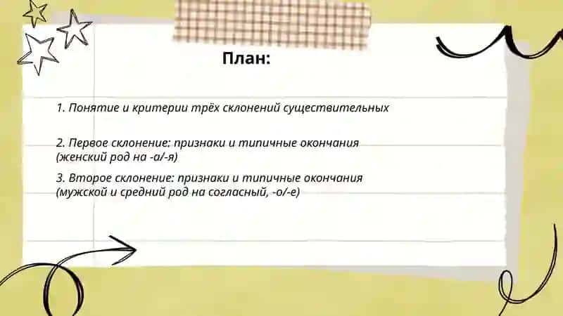 Три склонения имён существительных 2