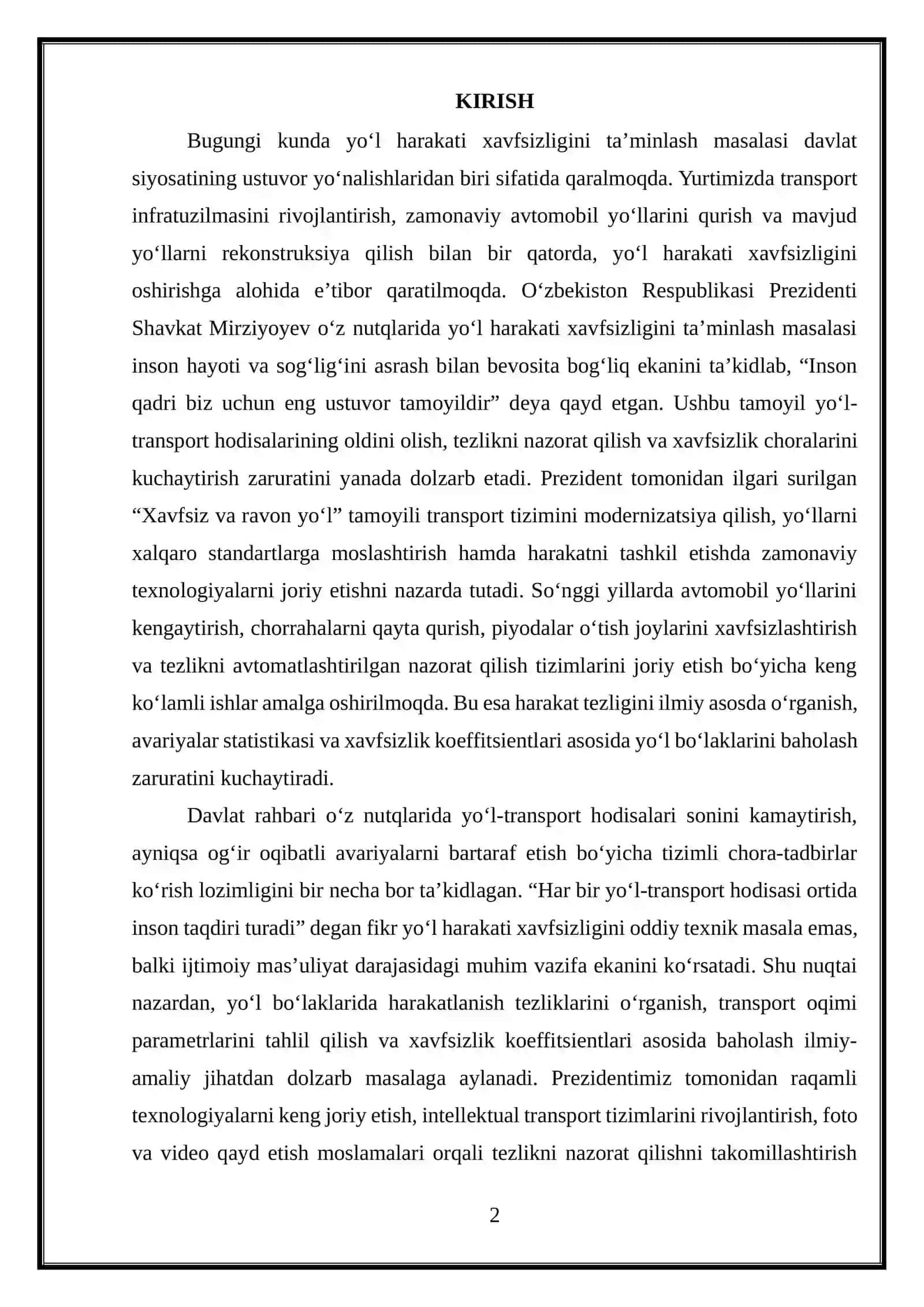 Yo‘l harakati xavfsizligini ta’minlash 2
