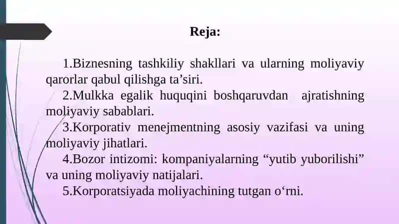 ZAMONAVIY (AMALIY) MOLIYANING 2