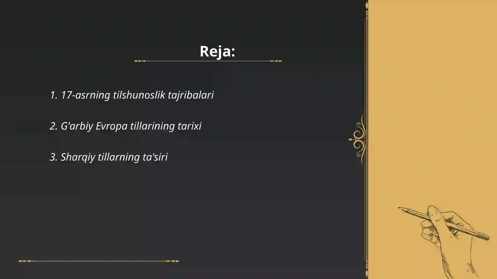 17-asrning tilshunoslik tajribalari 2