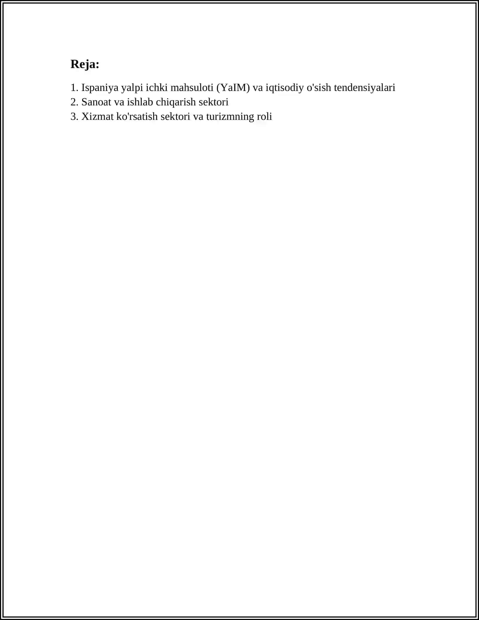 ISPANIYA IQTISODIYOTI 2