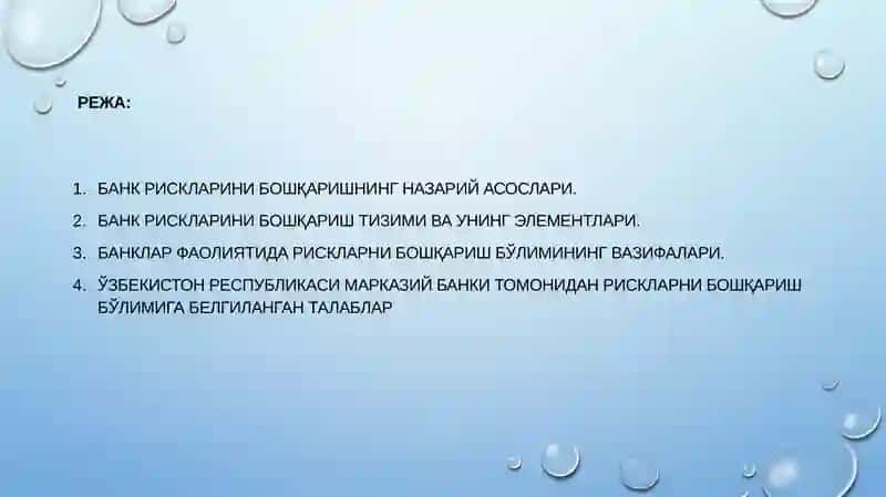 Банк рискларини бошқариш тизими 2