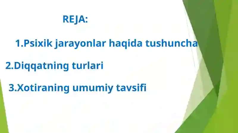 Psixik jarayonlar 2