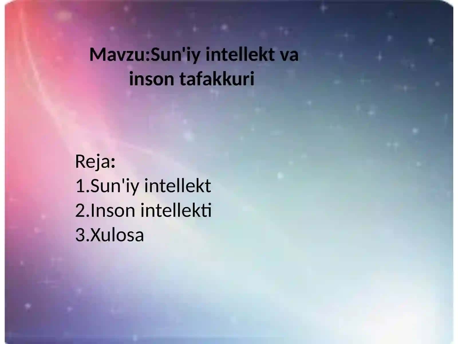 Sun'iy intellekt va inson tafakkuri 2