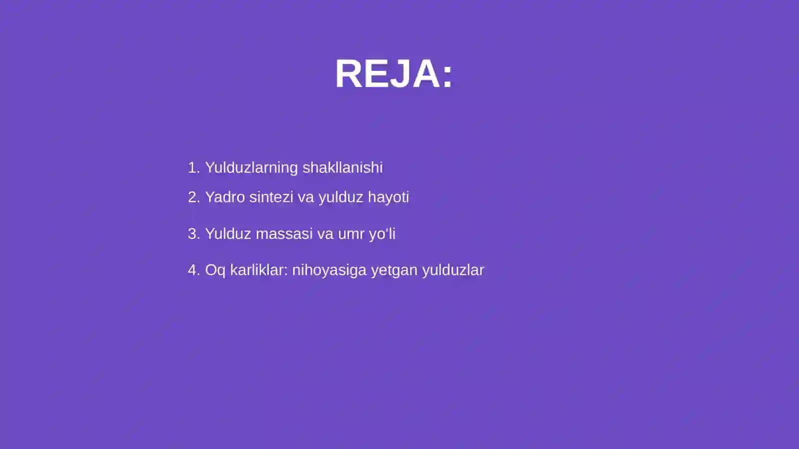 Yulduzning paydo bo'lishi va evolyutsiyasi 2
