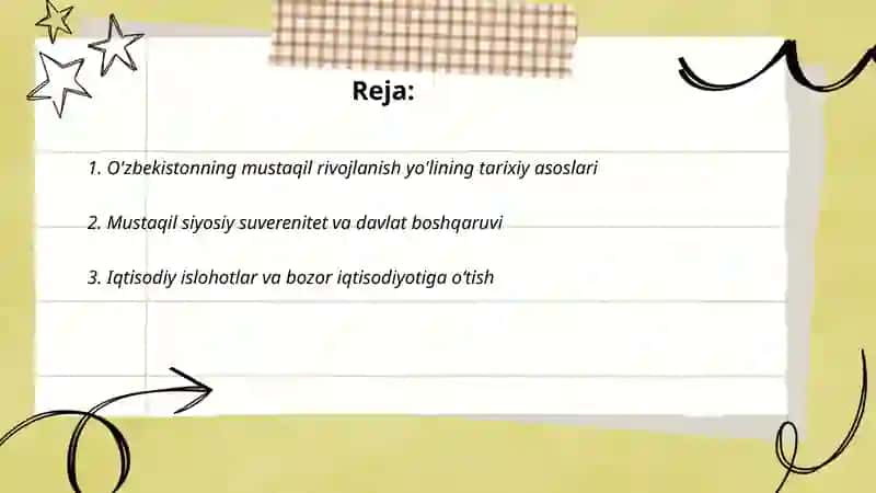 O'zbekiston tanlagan mustaqil rivojlanish yo'li va uning ahamiyati 2
