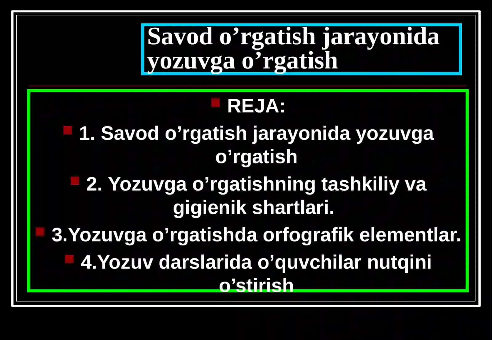 Savod o’rgatish jarayonibosqichlari 2