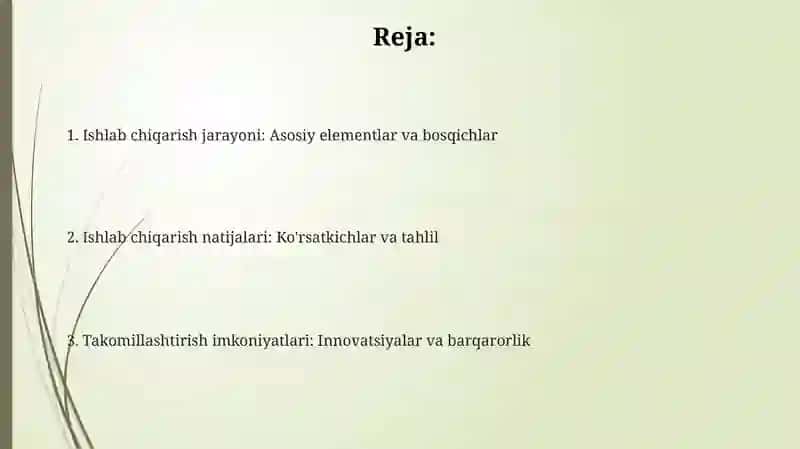 Ishlab chiqarish jarayoni va uning natijalari 2