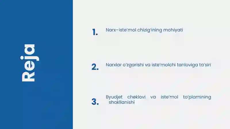 Narx-iste'mol chizig'i va uning tahlili 2
