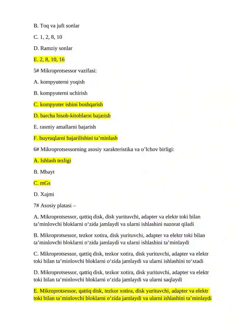 Axborot texnologiyalari mashg'uloti 2