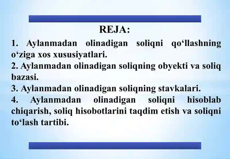 Aylanmadan olinadigan soliq 2
