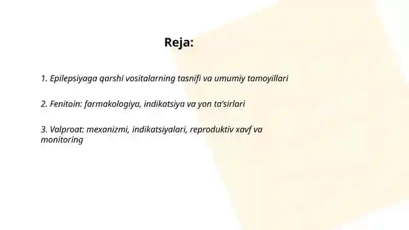 Epilepsiyaga garshi vositalar 2