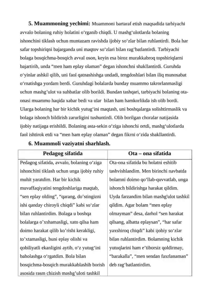 MUAMMOLI VAZIYAT BLANKASI 2
