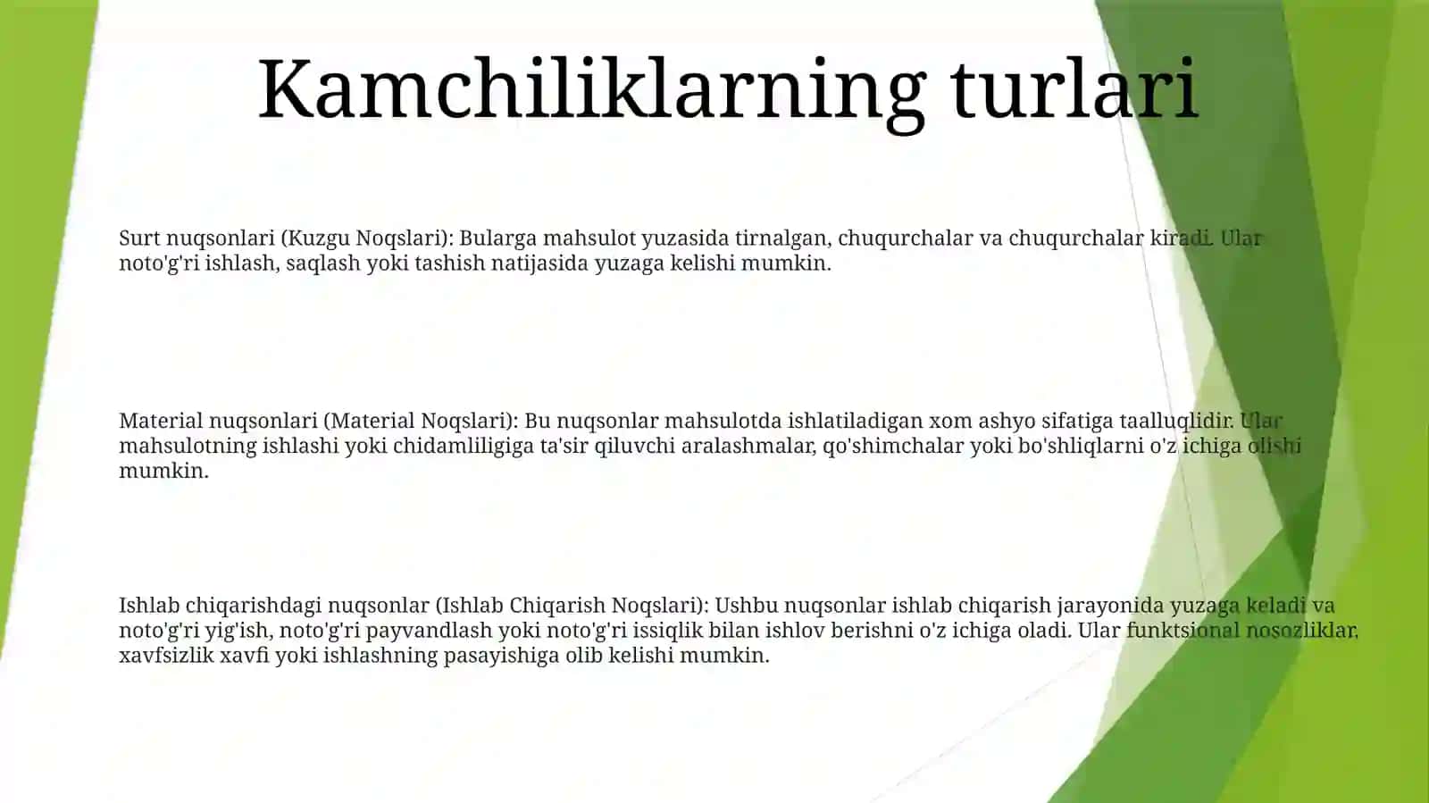 Sifatsizlik Turlari Va Uni Bartaraf Etish 2