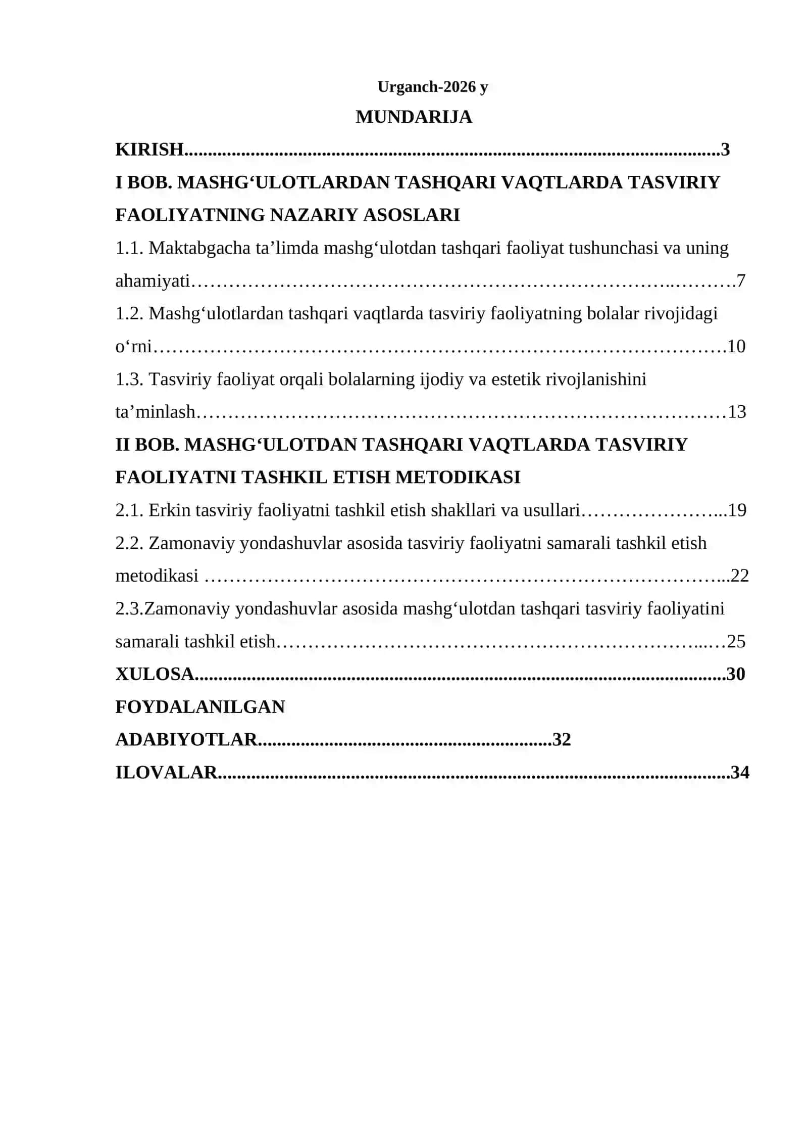 Mashg‘ulotlardan tashqari vaqtlarda tasviriy faoliyat 2