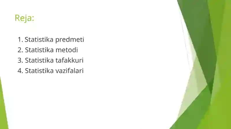Statistikaning predmeti, metodi va vazifalari 2