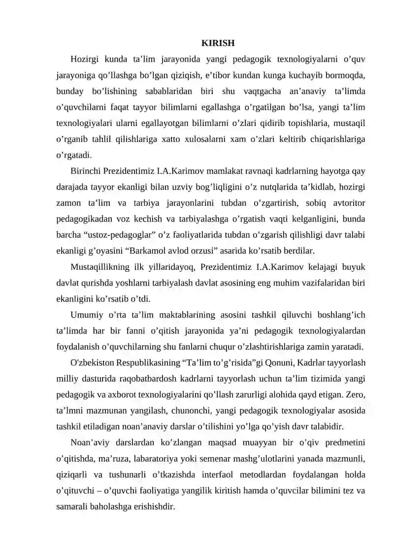 Boshlang’ich sinflarda arifmetikani o`qitish 2