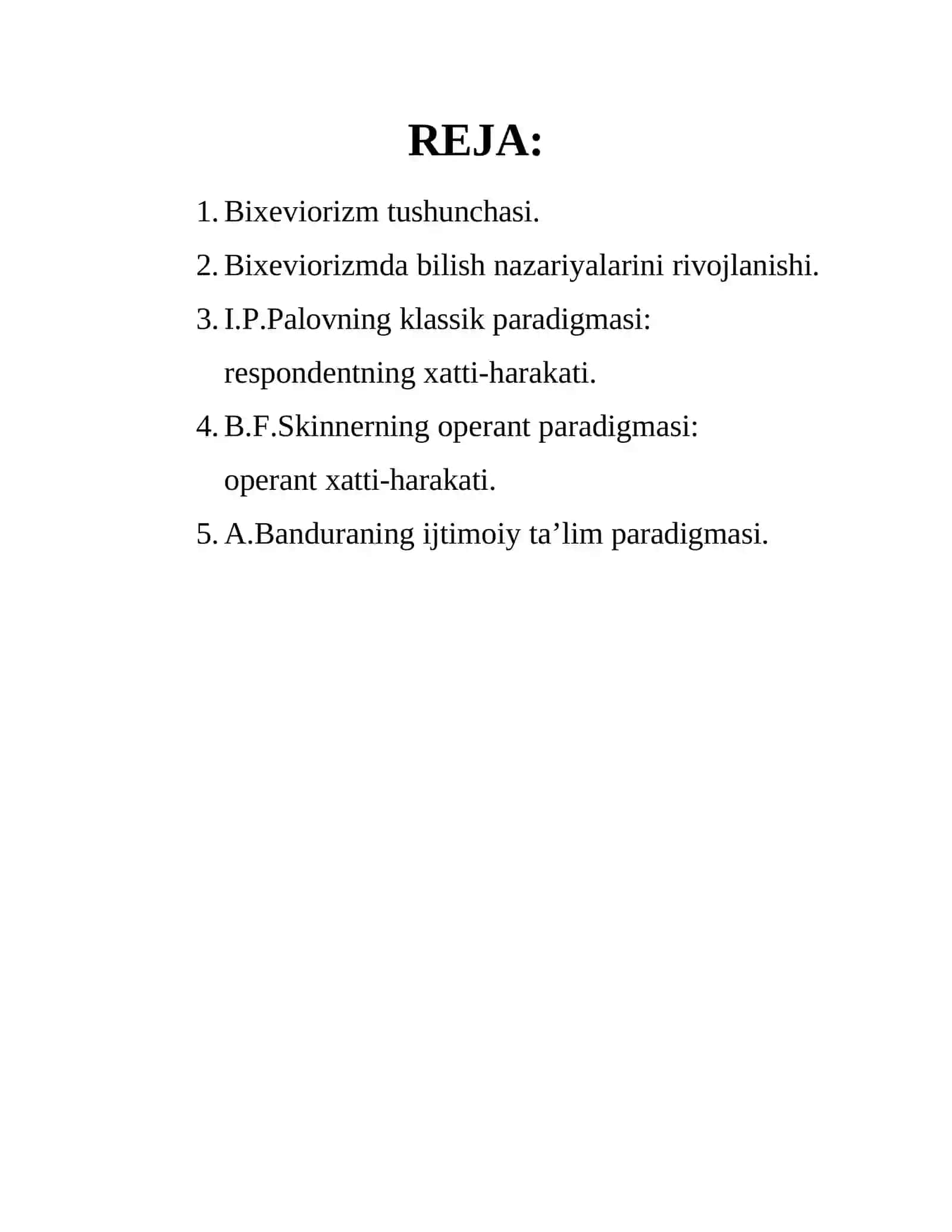 Bixeviorizm nazariyasi 2