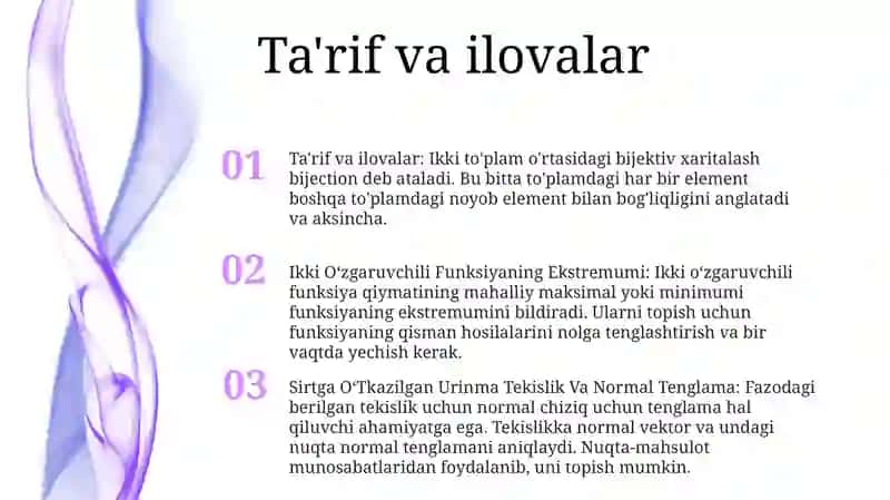 Ikki Oʻzgaruvchili Funksiyaning Ekstremumi 2