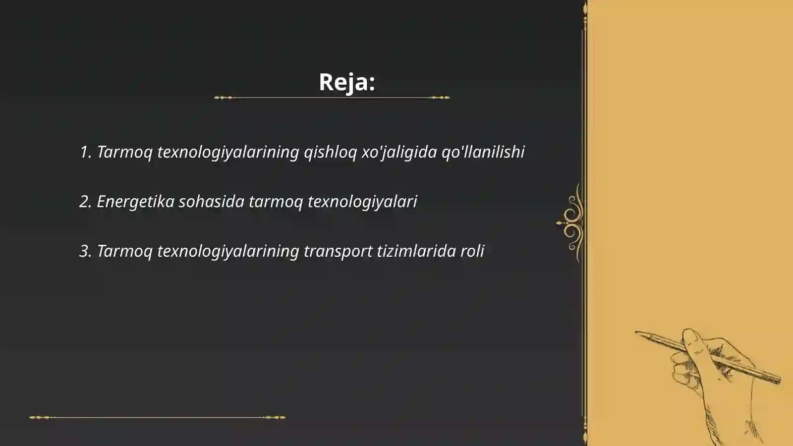 Xalq xoʻjaligining turli soxalari va tarmoqlarida tarmoq texnologiyalaridan foydalanish yoʻllari 2