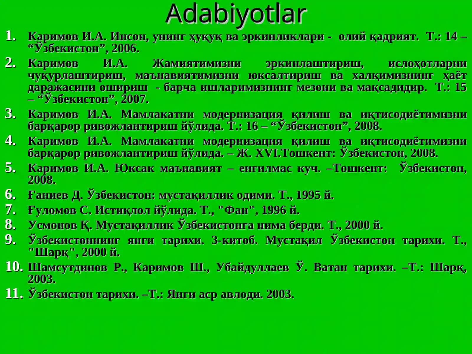 O‘zbekiston va jahon hamjamiyati 2