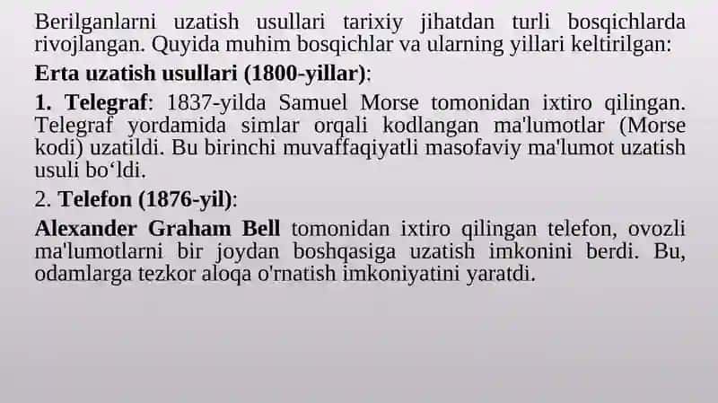 Berilganlarni uzatish usullari 2