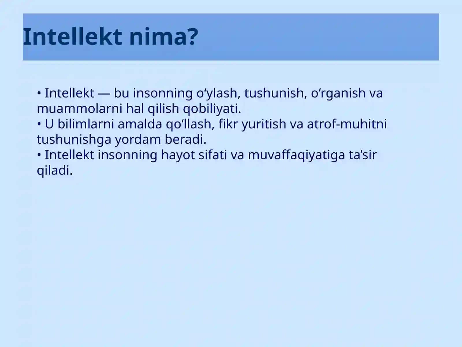 Intellekt tushunchasi va individual farqlar 2