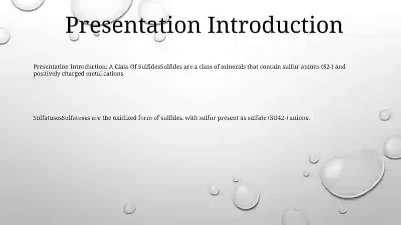 A Class Of Sulfides 2