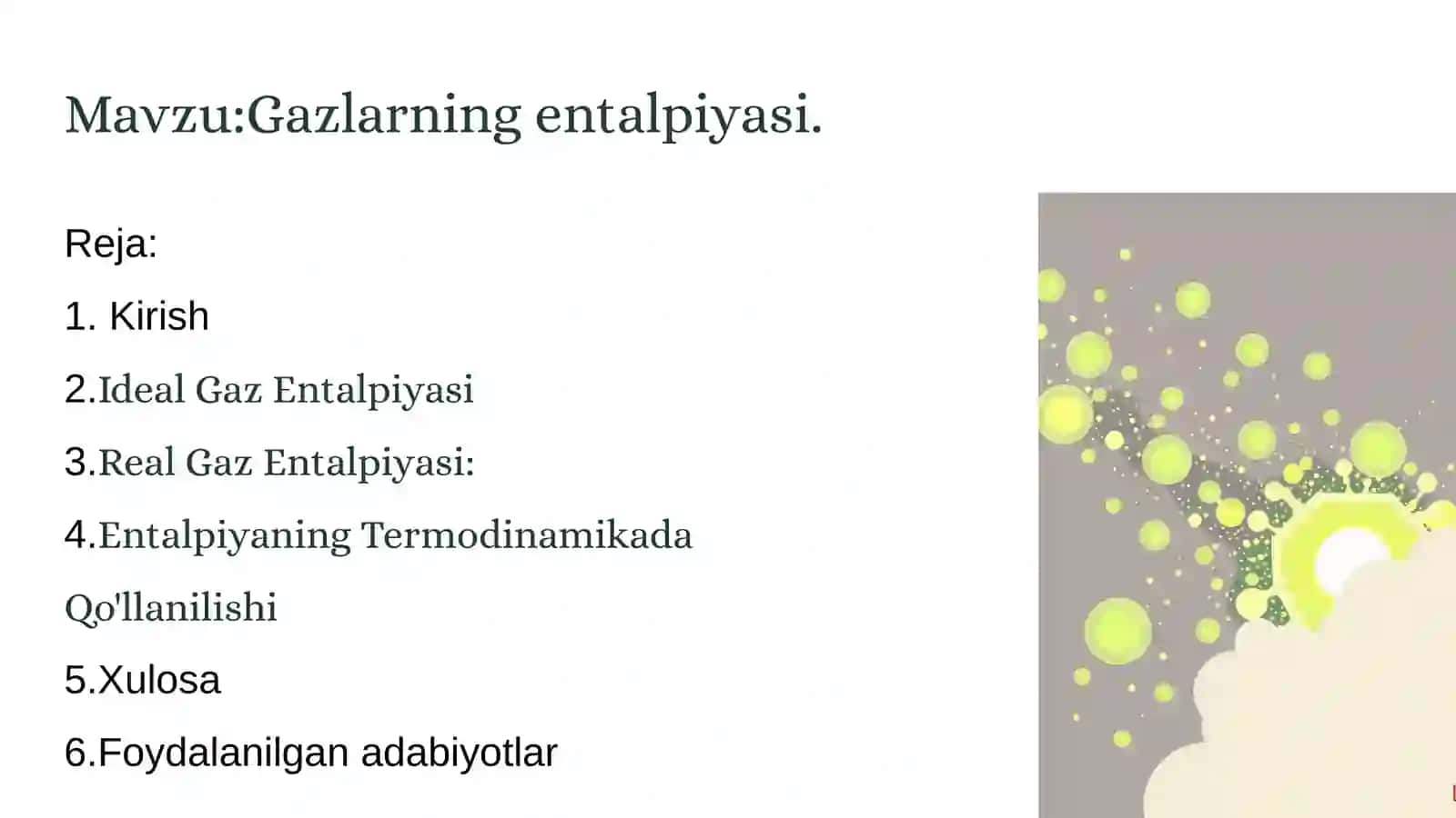 Gazlarning entalpiyasi 2