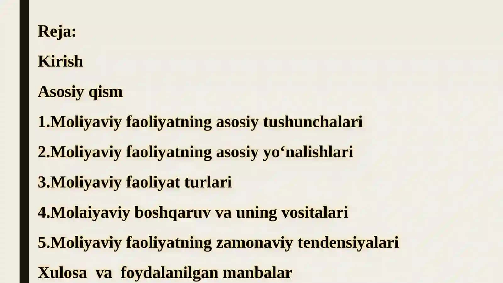 Moliyaviy faoliyat tushunchasi 2