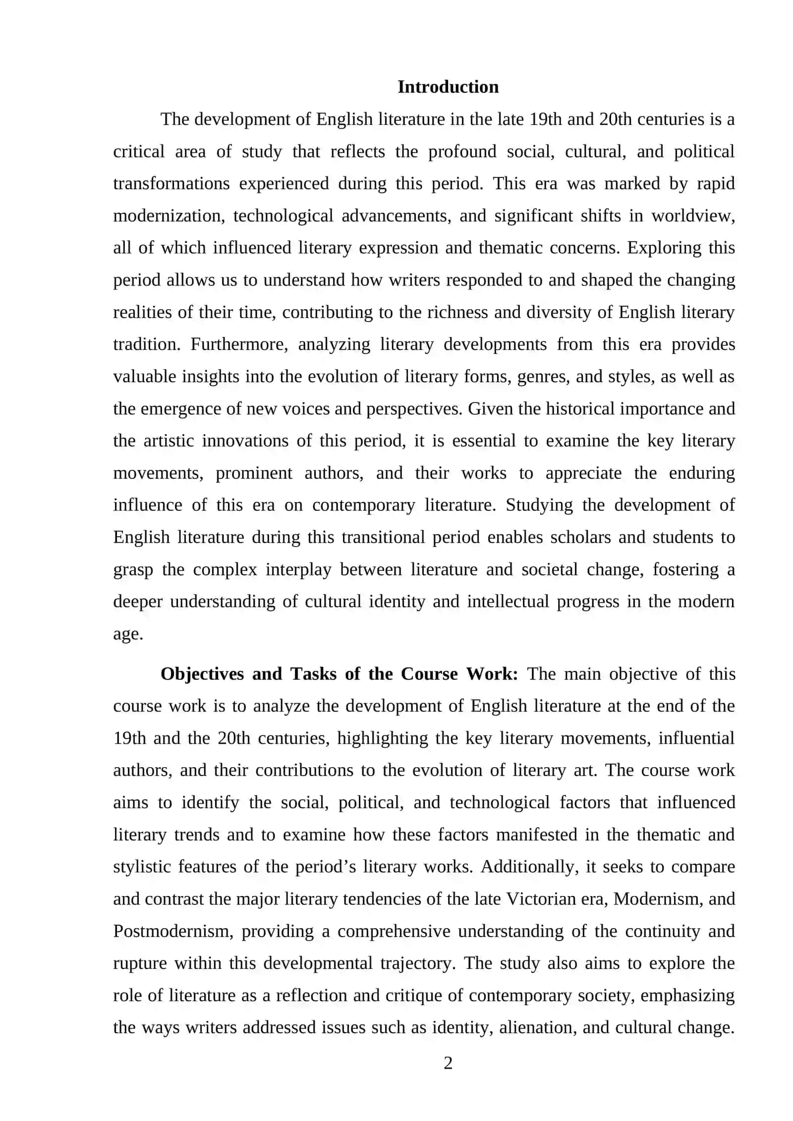 The Development of English Literature in the End of the XIX-XX Century 2