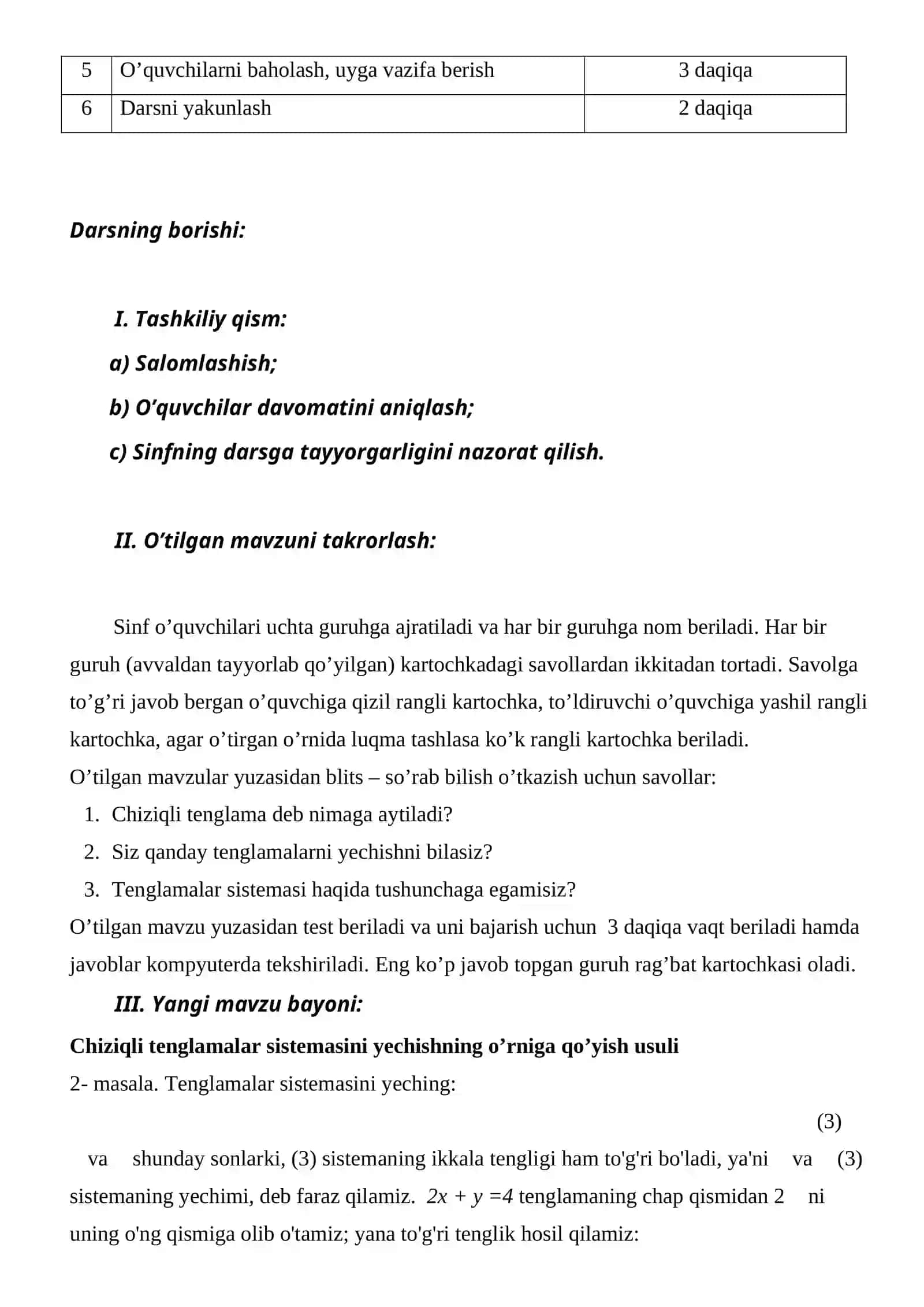 Chiziqli tenglamalar sistemasi va uning yechish usullari 2
