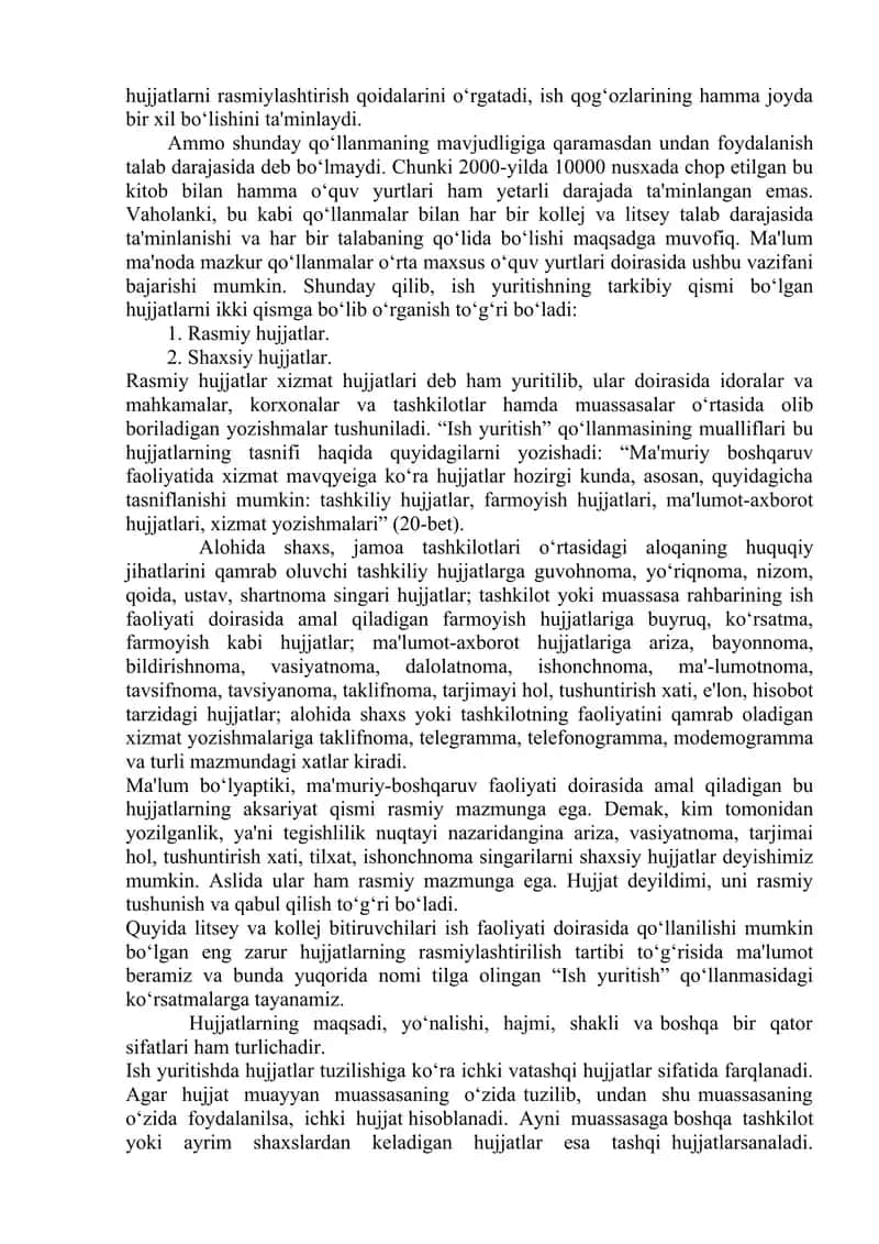 Hujjatchilik uslubiga xos xususiyatlarl 2