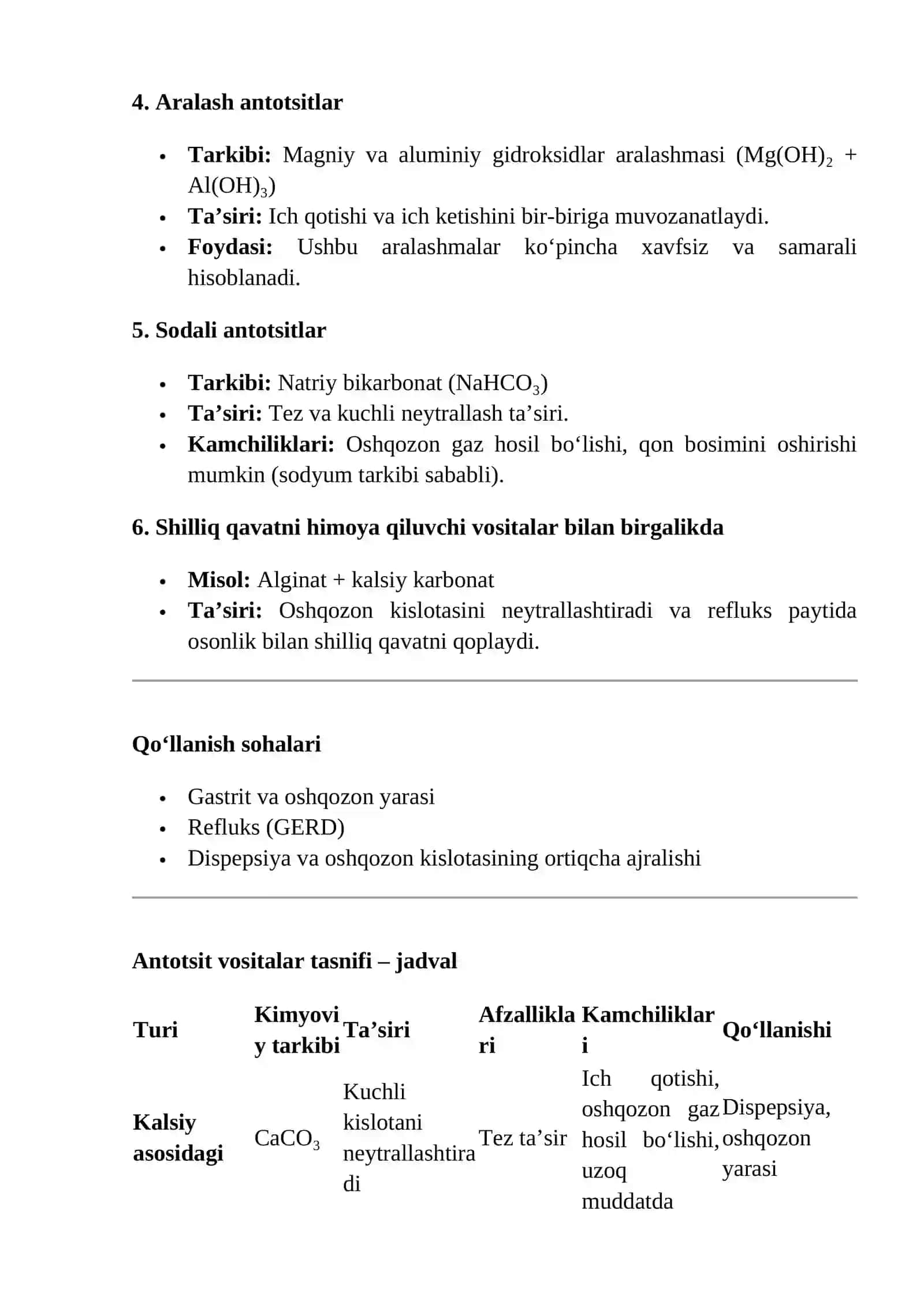 Antotsit vositalar (Antacidlar) 2