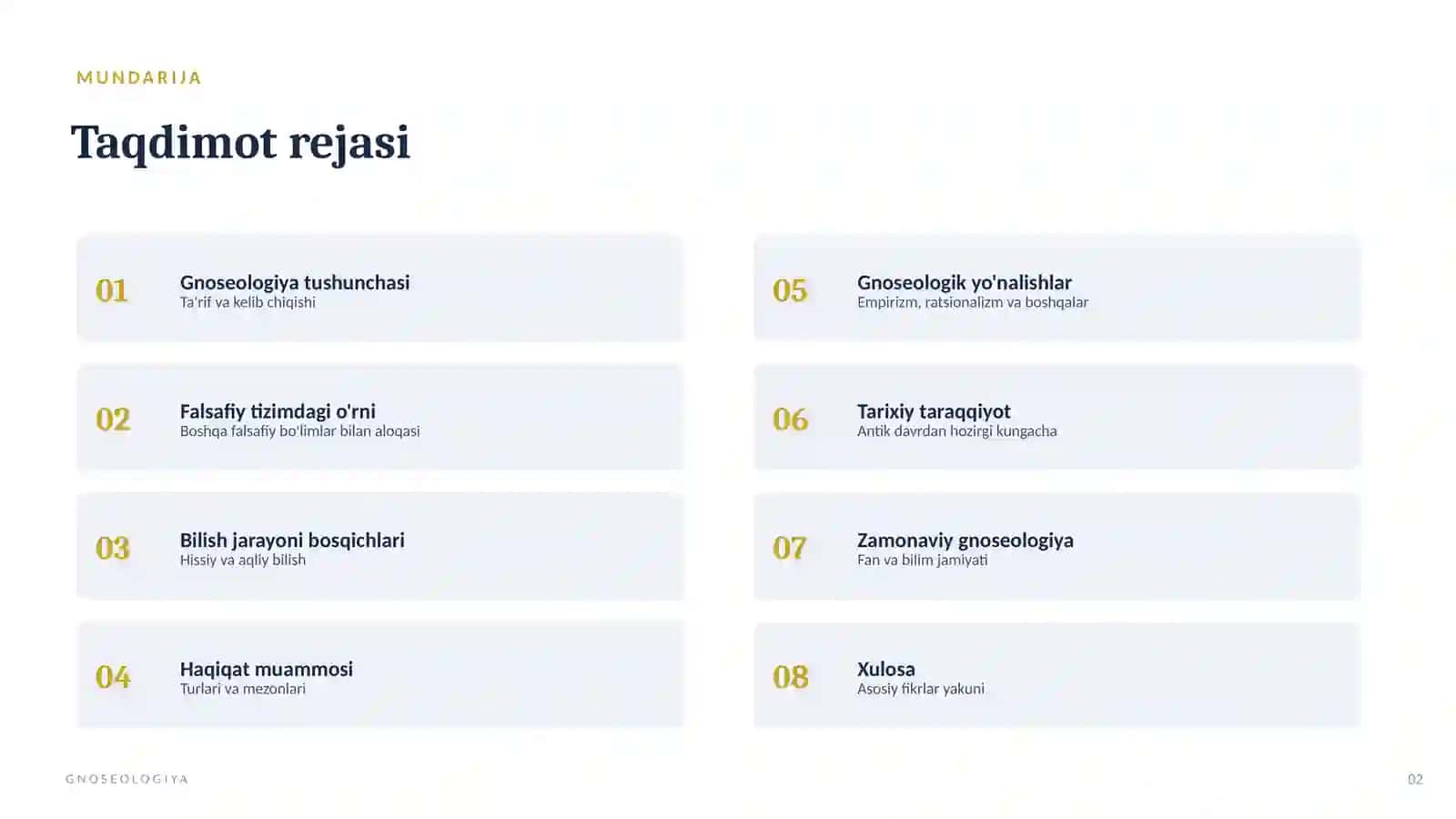 FALSAFA FANIDAN TAQDIMOT 2