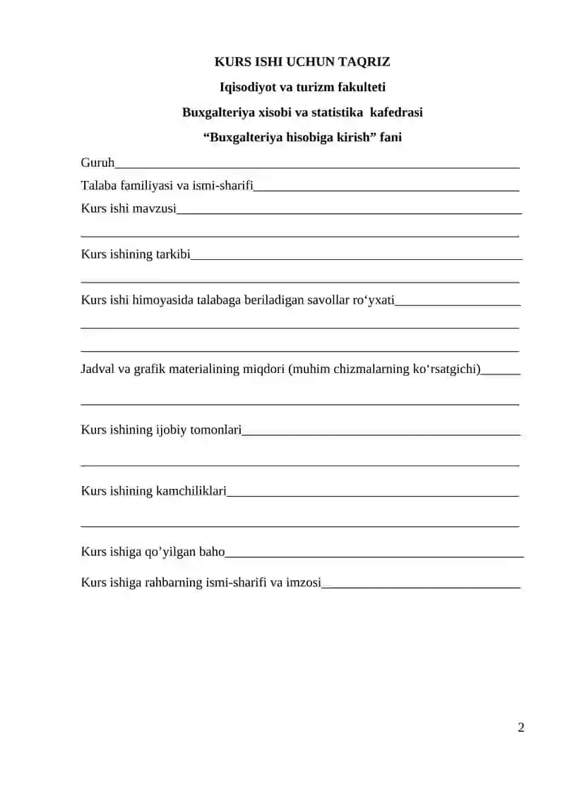 Korxonaning hisob siyosati 2