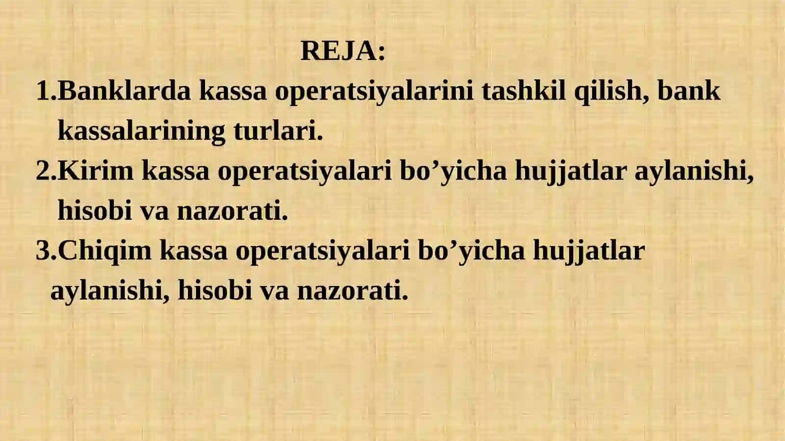 BANKLARDA KASSA OPERATSIYALARI HISOBI 2