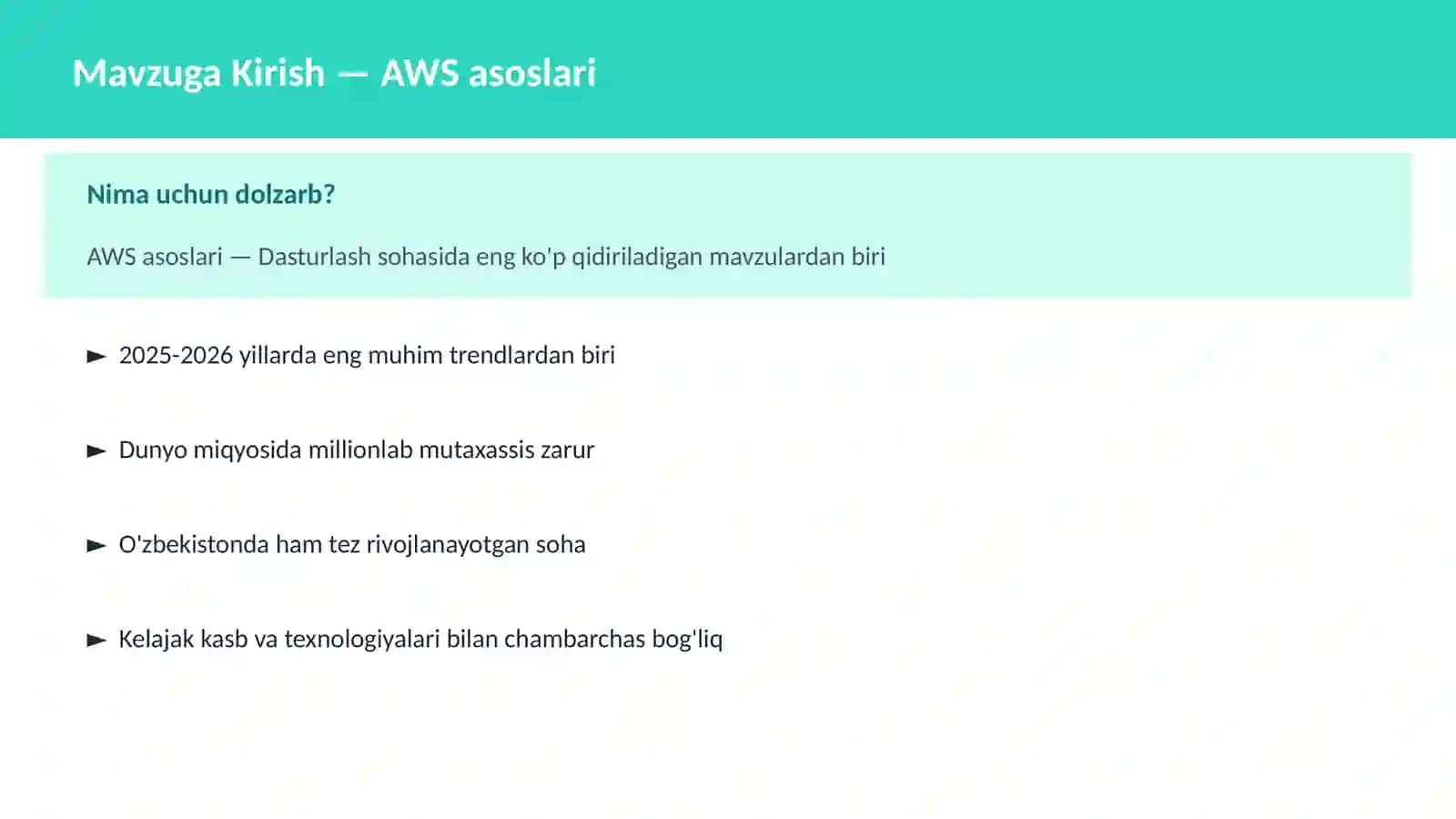 AWS asoslari 2
