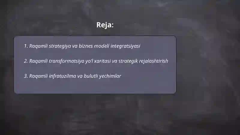 Tashkilot rivojlanishining raqamli strategiyasi 2