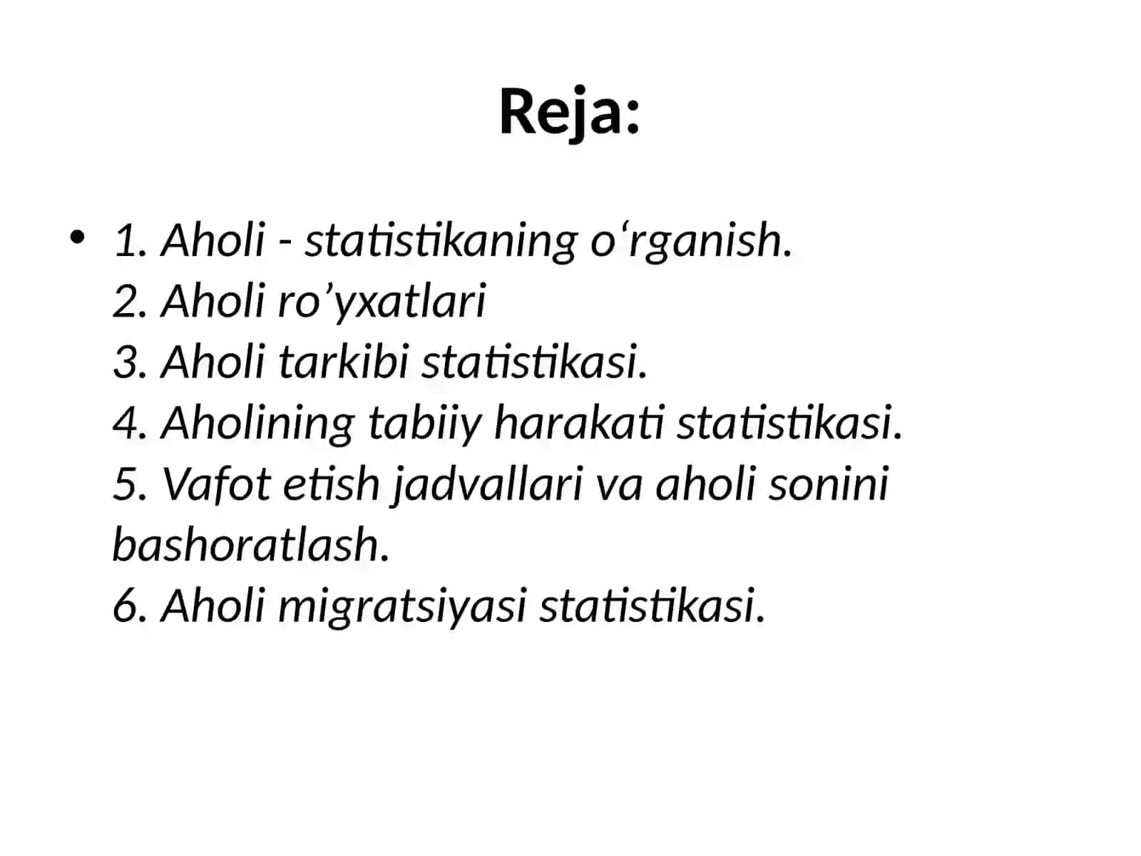 Aholini statistiko`rganishning ahamiyati 2