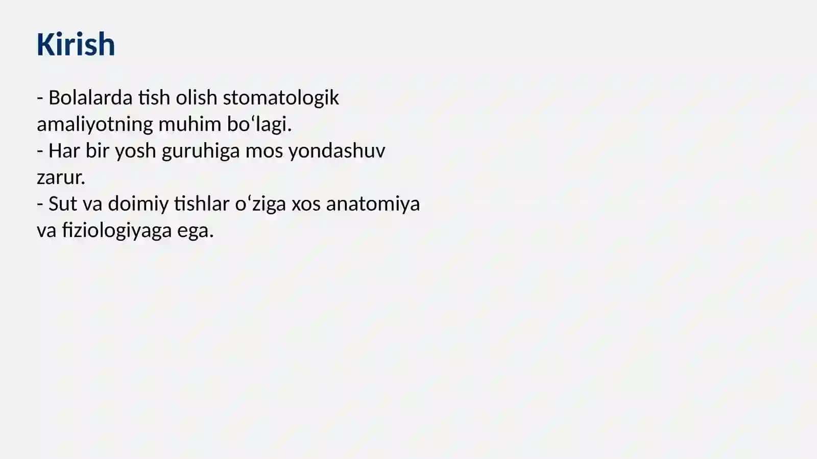 Bolalarda sut va doimiy tishlarning olish texnikasi 2