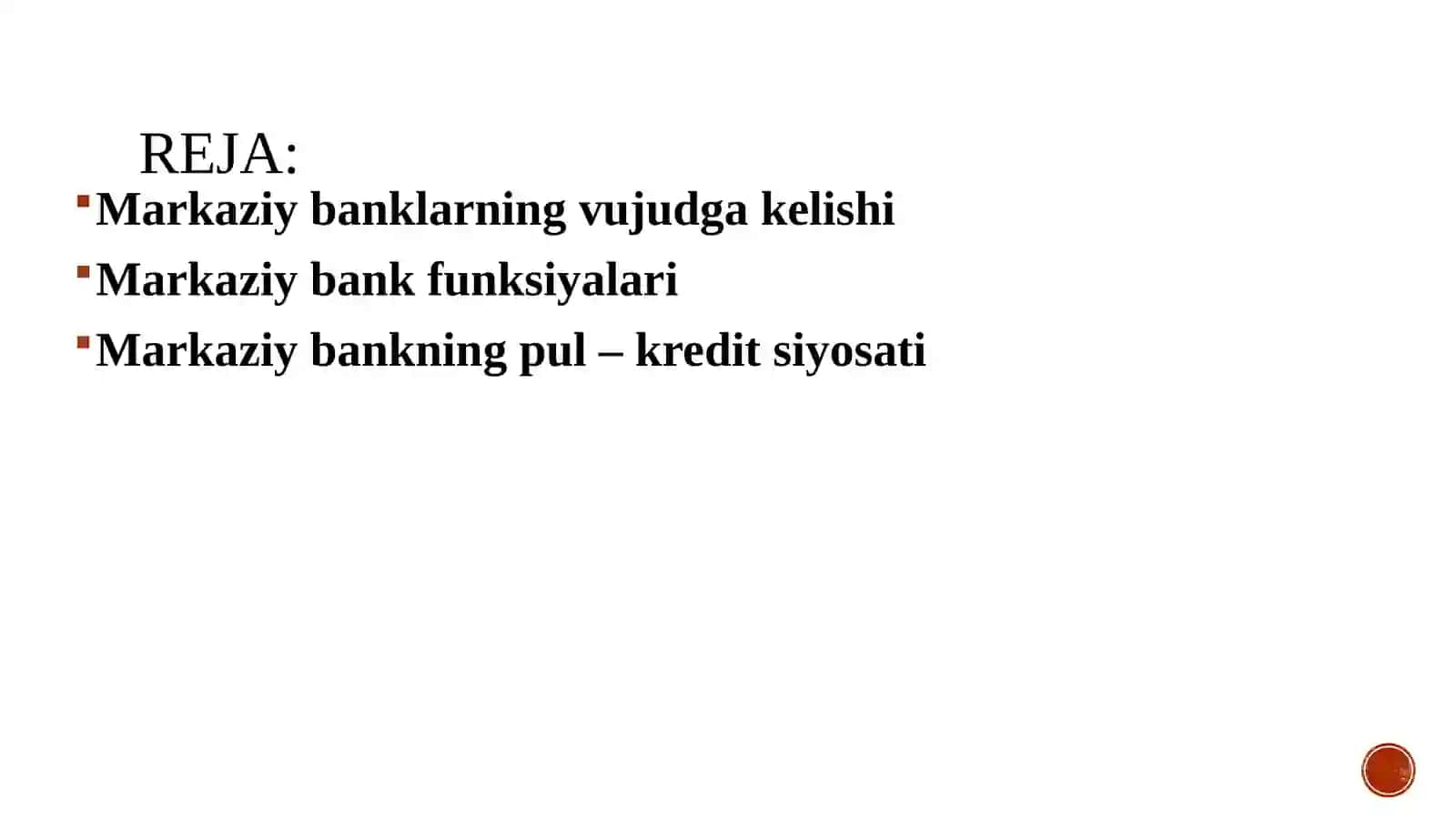 MARKAZIY BANK VA UNING FUNKSIYALARI 2