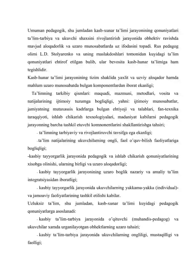 Kasb-hunar ta’limi qonuniyatlari 2