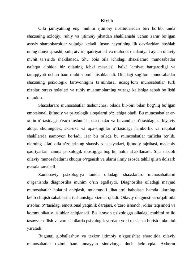 OILADA SHAXSLARARO MUNOSABATLAR DIAGNOSTIKASI 2