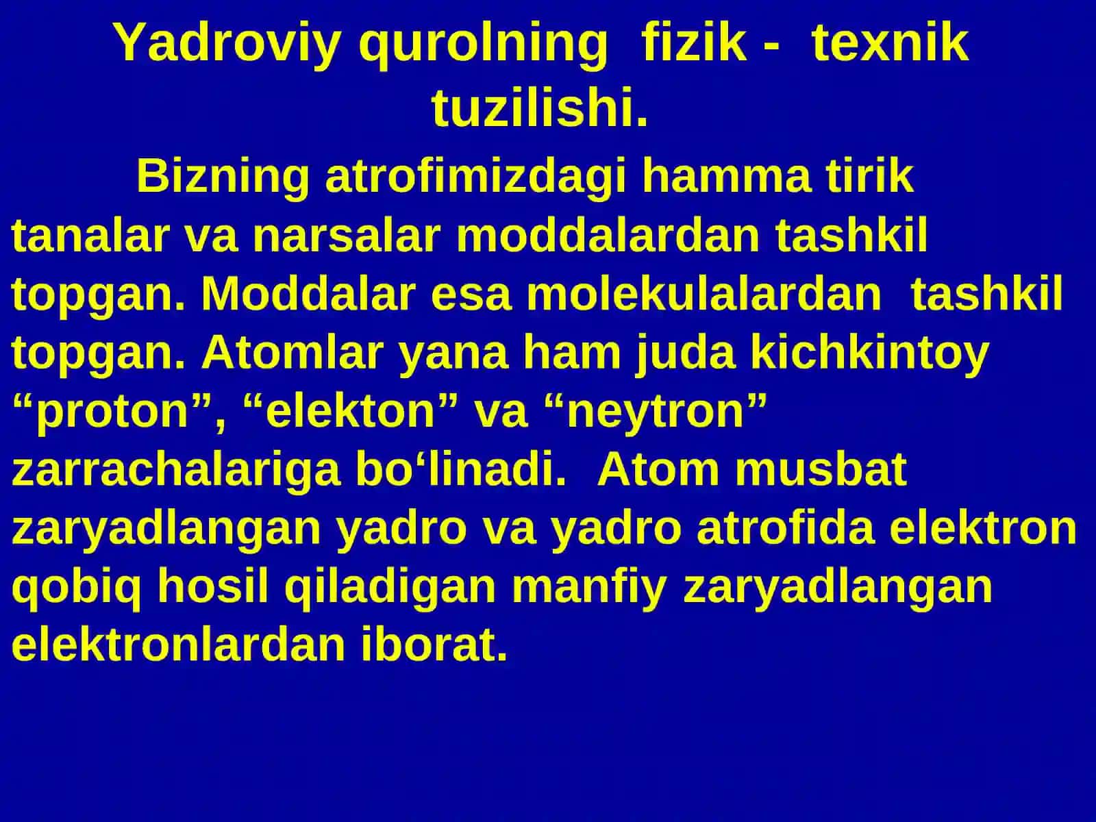 Yadroviy qurolning fizik-texnik tuzilishi 2